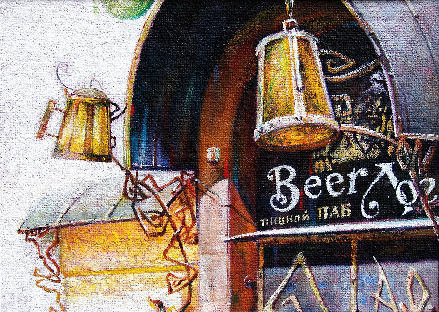 900x640 Pub And Beer Painting By Alexander Ochkal - Beer Painting