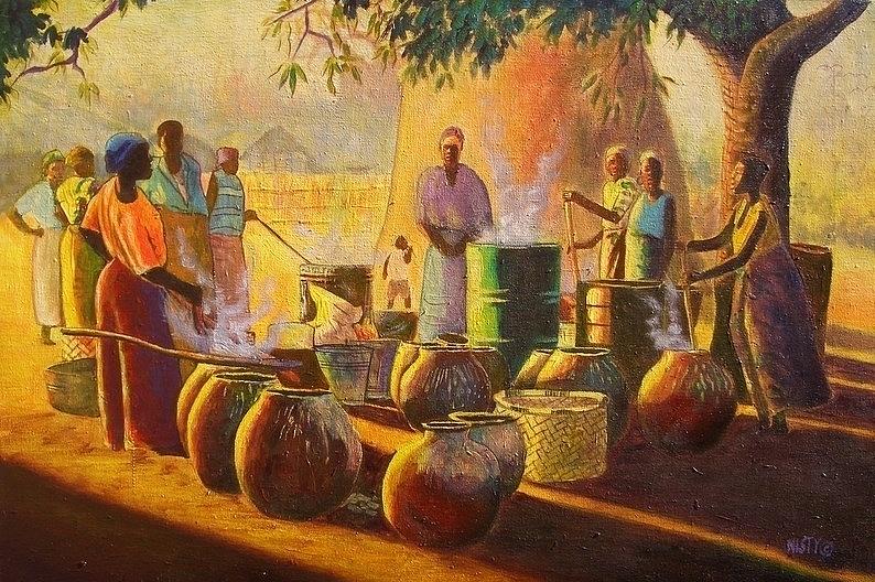 794x528 Traditional Beer Brewing Painting By Nisty Wizy - Beer Painting