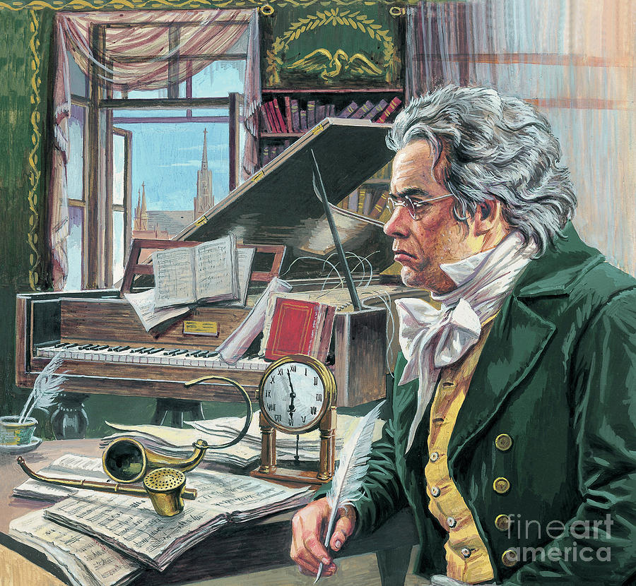 900x830 Ludwig Van Beethoven Painting By Roger Payne - Beethoven Painting