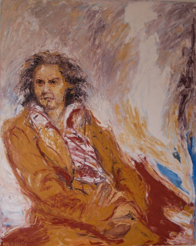 770x965 Saatchi Art Beethoven Painting By Norbert Mauritius - Beethoven Painting