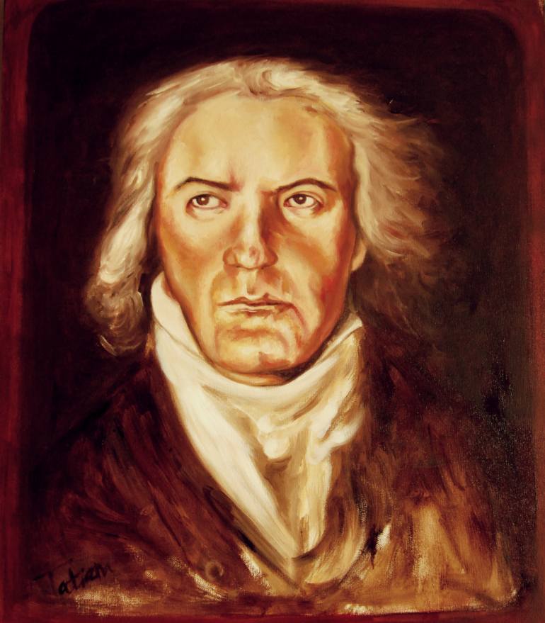 770x879 Saatchi Art Beethoven Painting By Tatiana Abrantes - Beethoven Painting