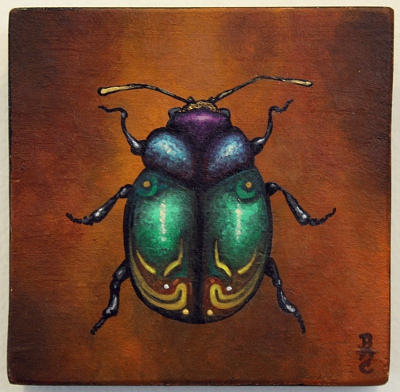 400x392 Small Beetle Painting Untitledcrylic Painting - Beetle Painting