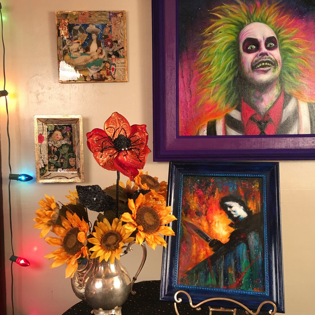 1024x1024 The Boogeyman Halloween Original Oil Painting Laurene The Artist - Beetlejuice Painting