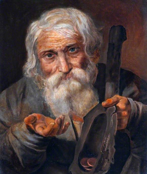 581x685 Portrait Of An Old Beggar Art Uk - Beggar Painting