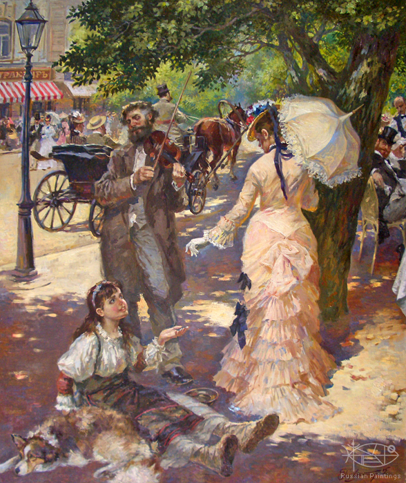 588x700 Russian Paintings Gallery - Beggar Painting