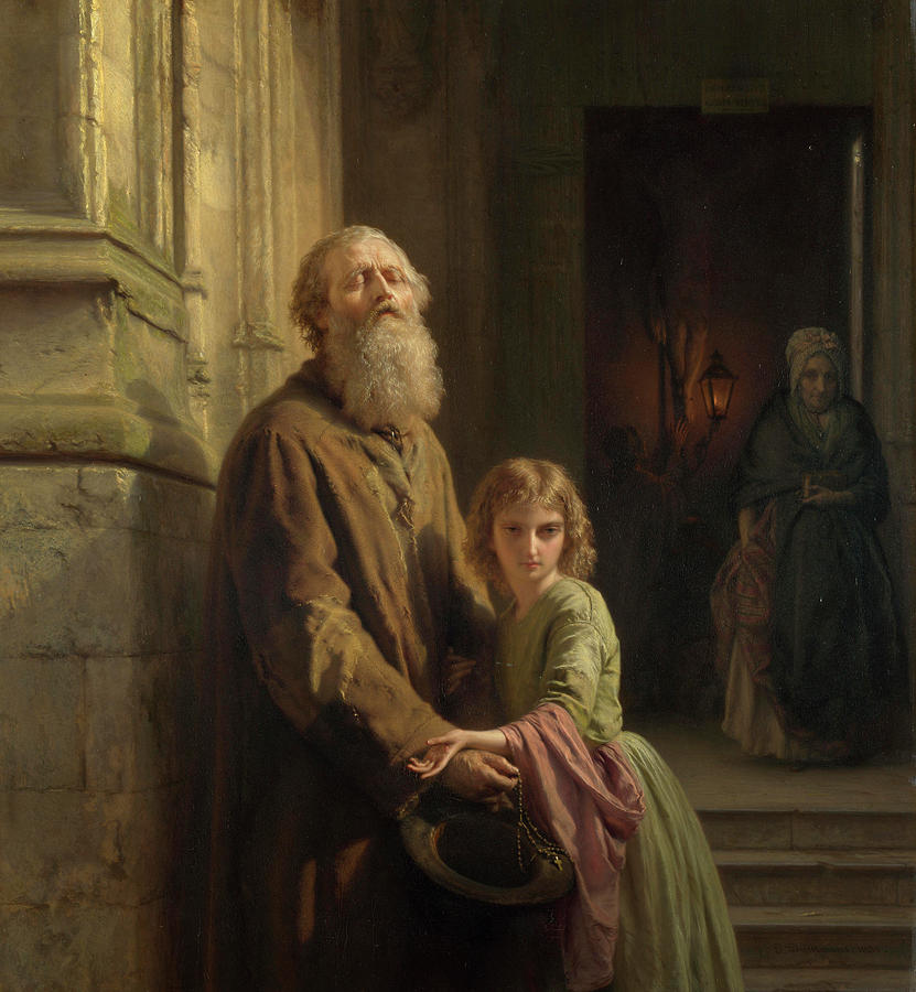 831x900 The Blind Beggar Painting By Josephus Laurentius Dyckmans - Beggar Painting