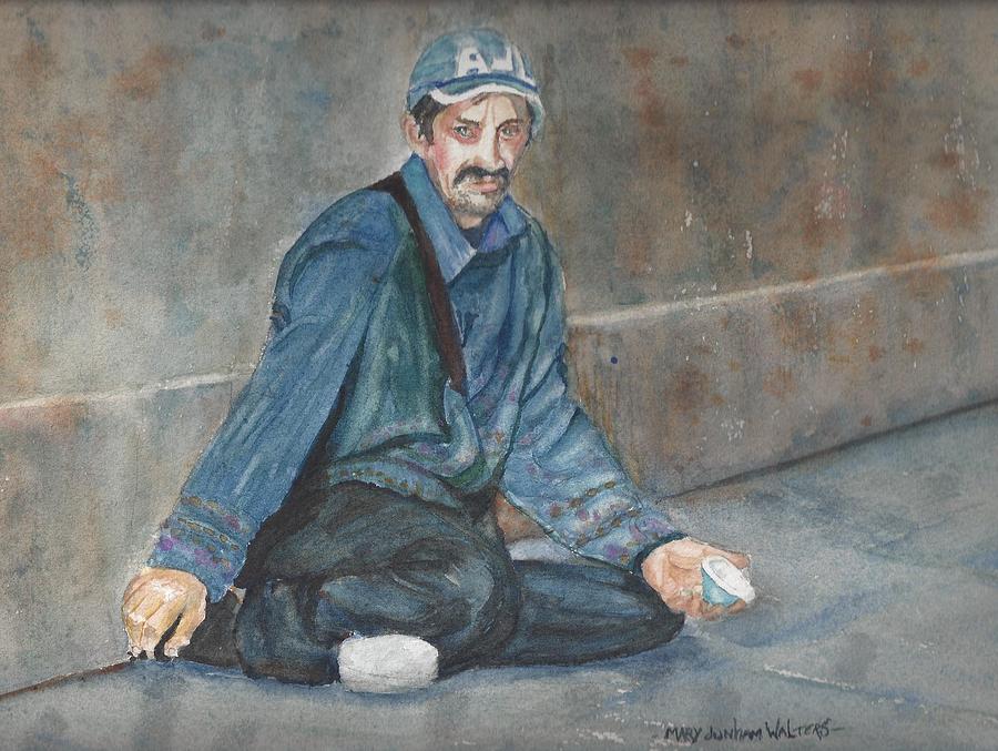 900x677 The Phony Beggar Painting By Mary Dunham Walters - Beggar Painting