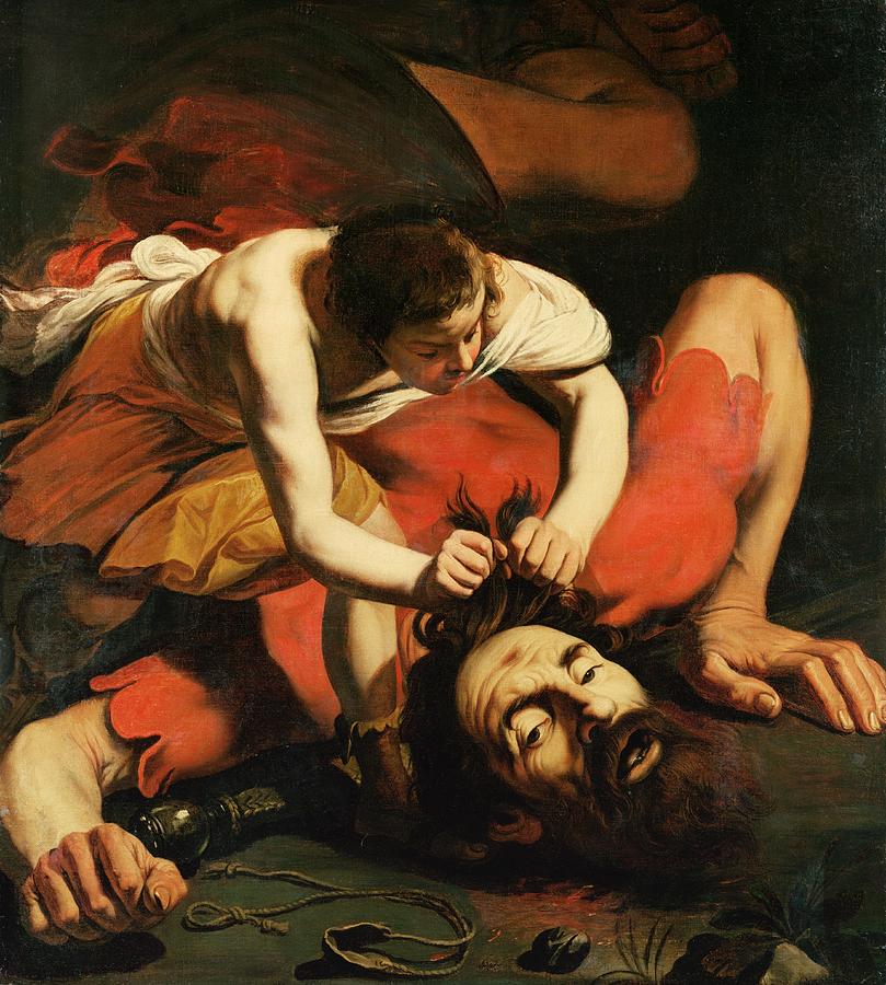 809x900 David With The Head Of Goliath Painting By Michelangelo Caravaggio - Beheading Painting
