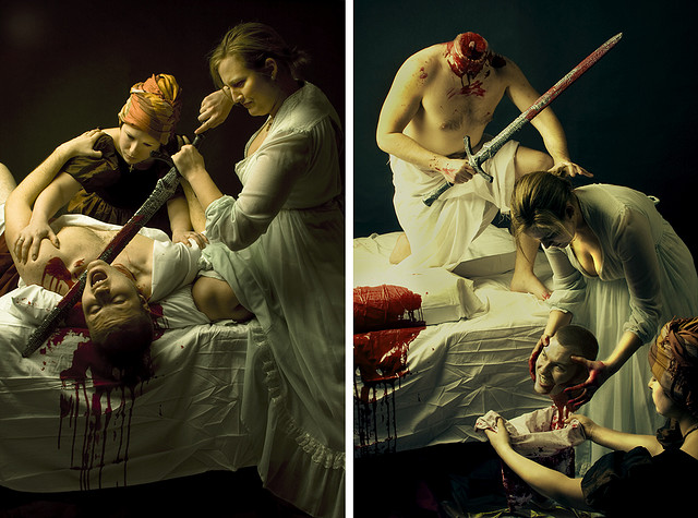 640x475 Modern Interpretation Of Caravaggio's Beheading Holofernes - Beheading Painting
