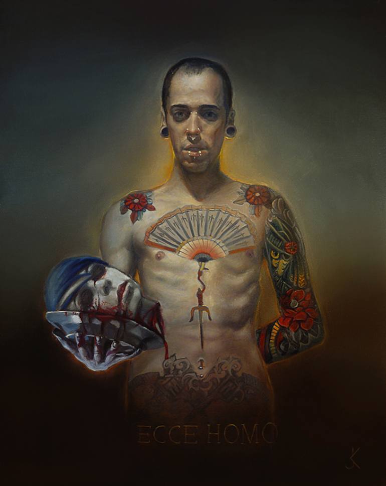 770x968 Saatchi Art Holofernes Beheading Judith Painting By Justinas - Beheading Painting