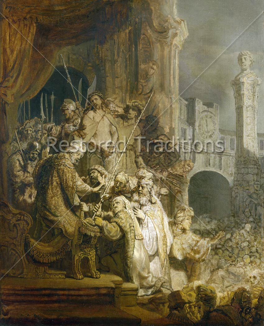850x1051 High Res Image Of Rembrandt Painting Ecce Homo Behold The Man Jesus - Behold The Man Painting