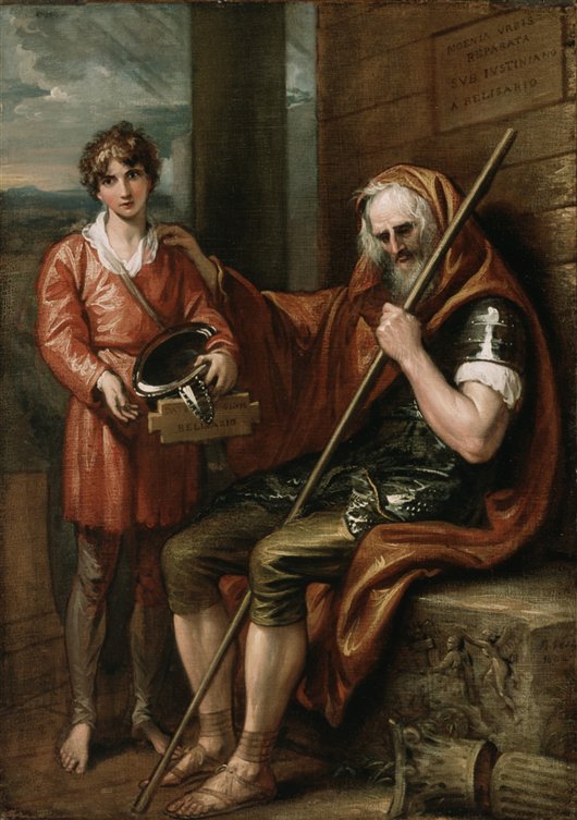 530x753 Belisarius And The Boy Painting Benjamin West Oil Paintings - Belisarius Painting