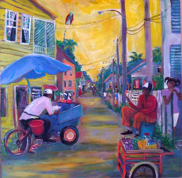 600x586 Vanilla Sky Painting For Sale By Rachael Heusner - Belize Painting