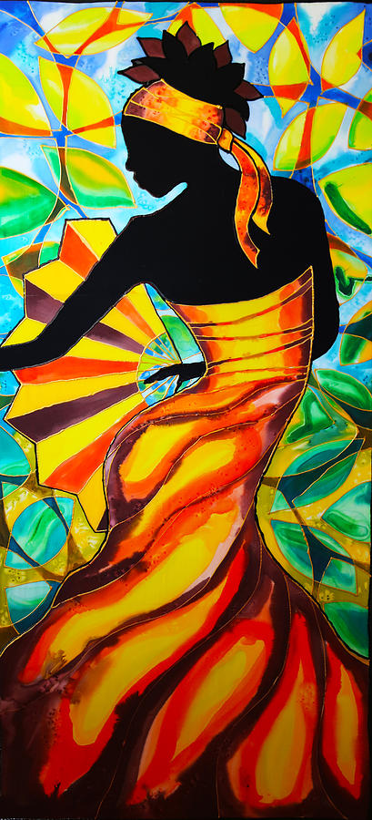 409x900 Alycia In Belize Painting By Lee Vanderwalker - Belize Painting