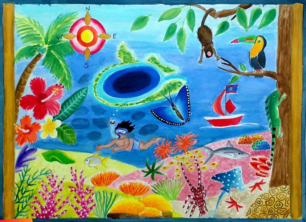 1000x724 Belize Nature Rules! Painting By Justin Chen - Belize Painting