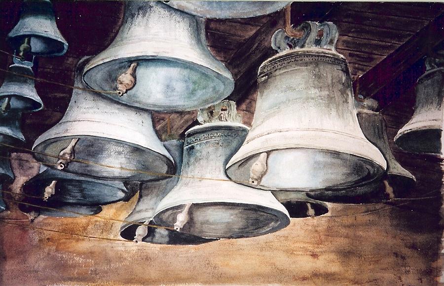 900x581 Paintings Of Bells Mission Bells Painting Dwight Williams - Bell Painting