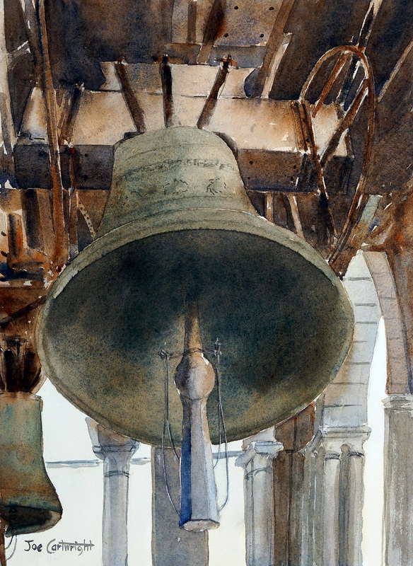 584x800 Watercolor Paintng Of Bell Tower Of St Mark's Basilica In Venice - Bell Painting
