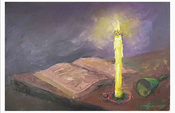 600x386 Bell Book And Candle Painting By Emmanuel Gamonez - Bell Painting