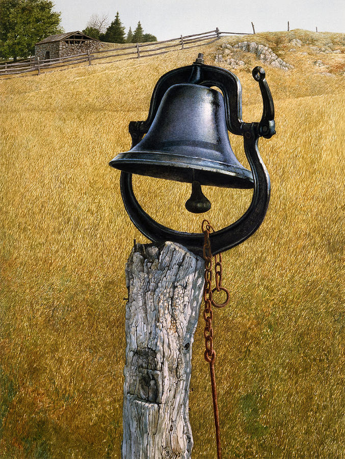 677x900 Farm Bell Painting By Tom Wooldridge - Bell Painting