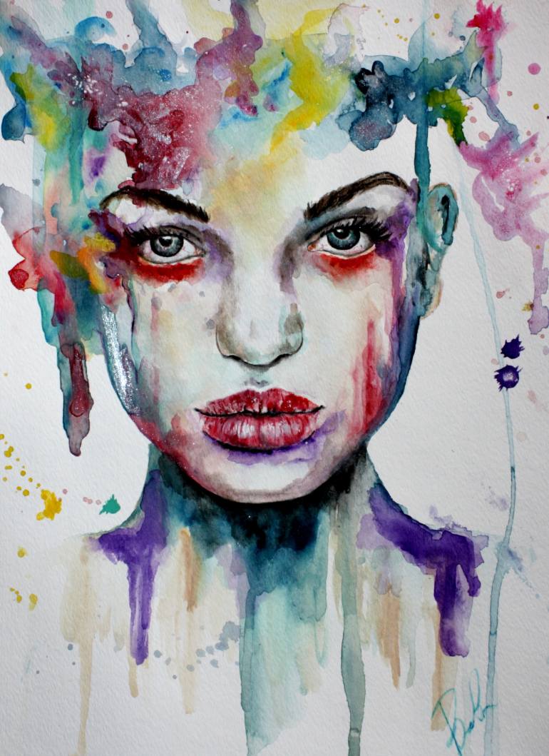 770x1059 Saatchi Art Portrait Watergirl Study Painting By Bella Harris - Bella Painting
