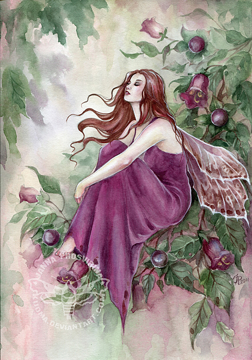 491x700 Belladonna By Jannafairyart - Belladonna Painting