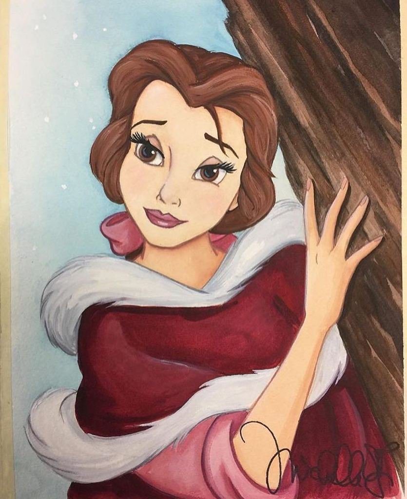835x1024 Disneylifestylers On Twitter Belle Painting By Michelle St - Belle Painting Disney