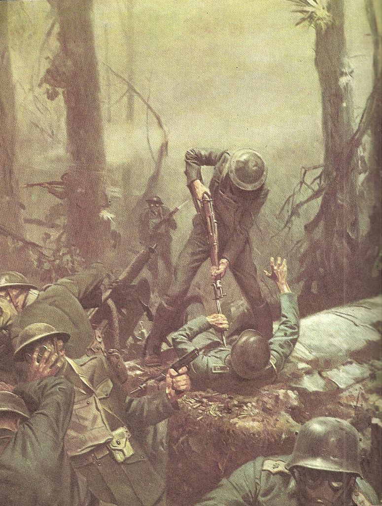775x1024 Ww1 June 1918 U.s. Marines In Action - Belleau Wood Painting