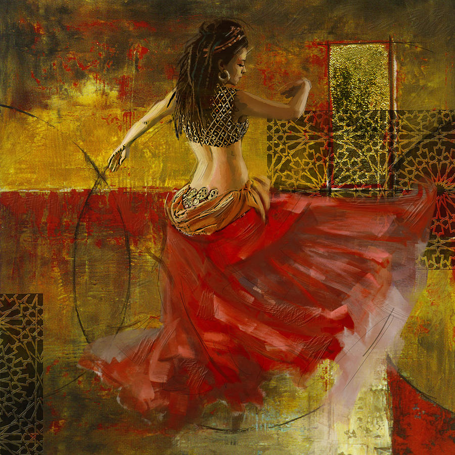 900x900 Abstract Belly Dancer 6 Painting By Corporate Art Task Force - Belly Dancer Painting