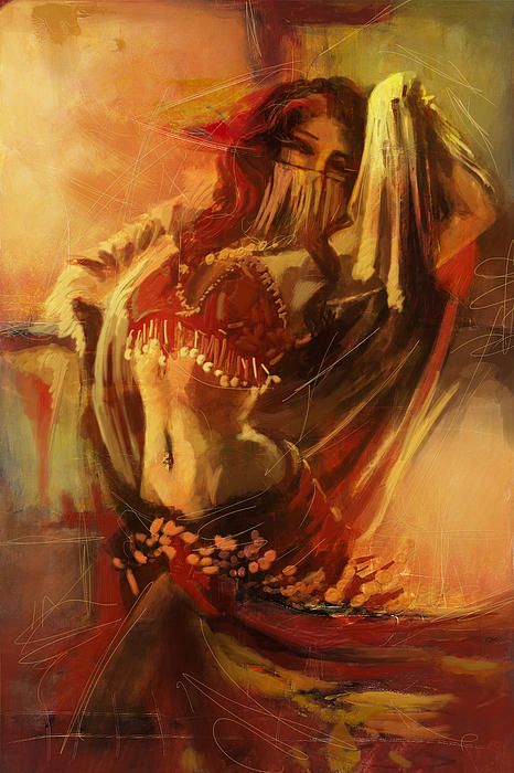 466x700 Belly Dance 001 Painting By Corporate Art Task Force - Belly Dancer Painting