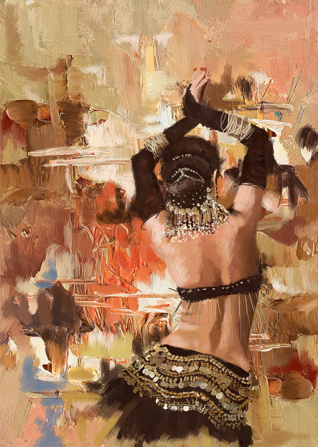 642x900 Belly Dancer Back Painting By Corporate Art Task Force - Belly Dancer Painting