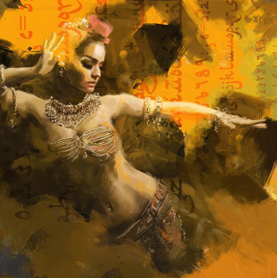 899x900 Belly Dancer Painting By Corporate Art Task Force - Belly Dancer Painting
