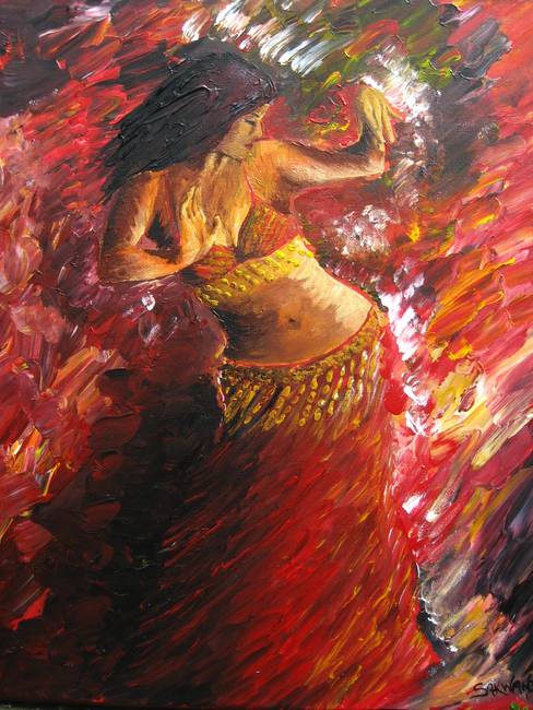 488x650 Bellydancer By Karin Sakwanda - Belly Dancer Painting