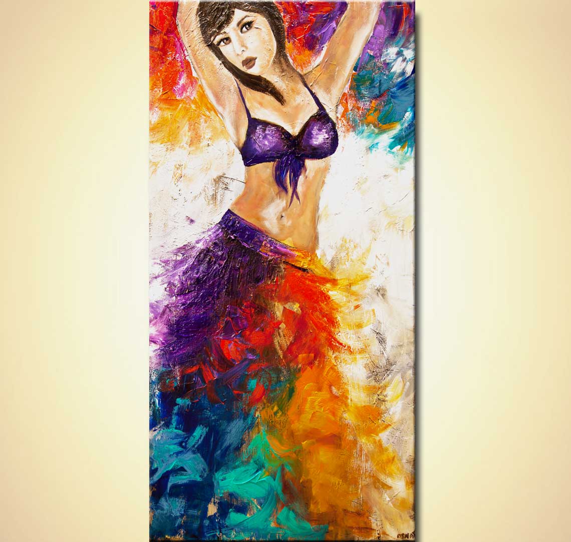 1140x1083 Painting - Belly Dancer Painting