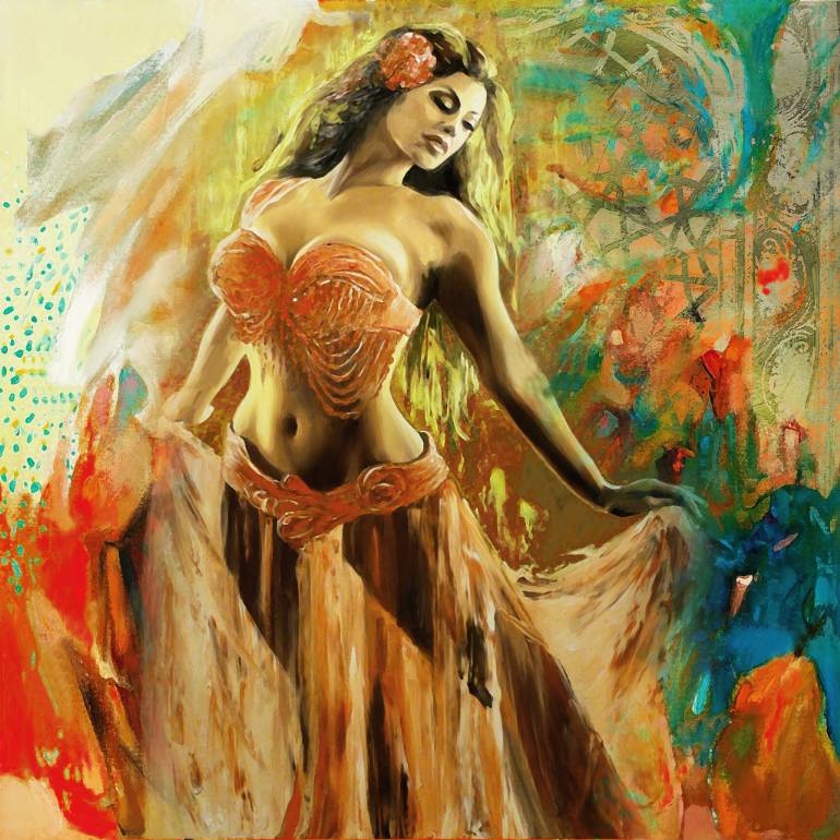 770x770 Saatchi Art Arabian Belly Dance Painting By Gull G - Belly Dancer Painting