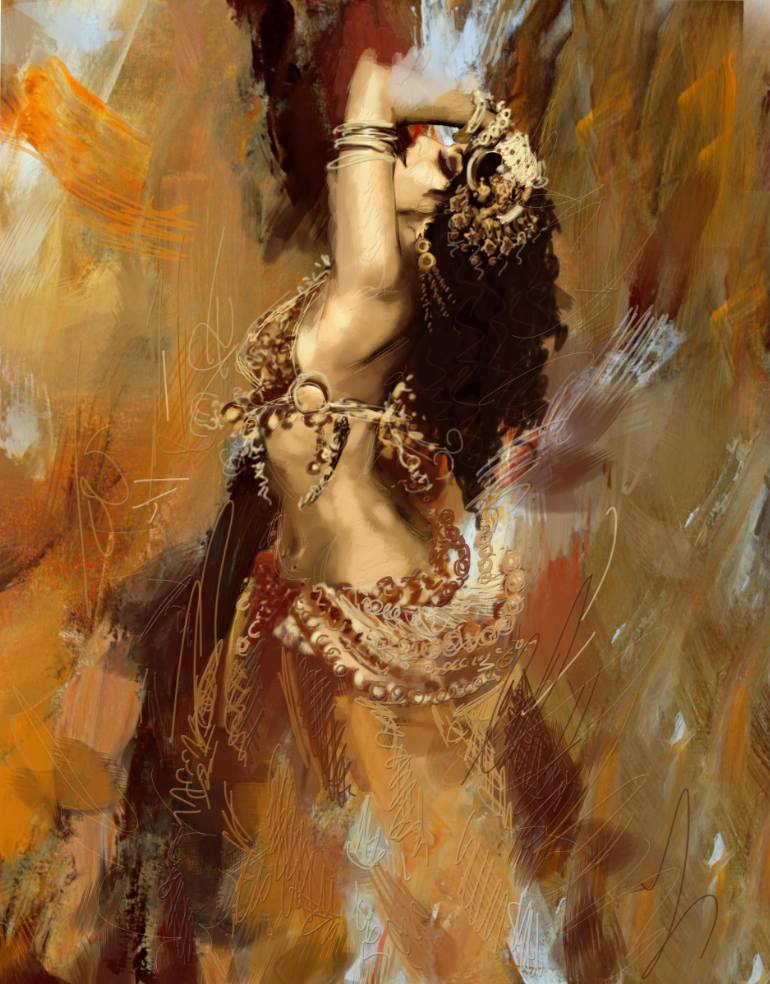 770x984 Saatchi Art Belly Dance 003 Painting By Corporate Art Task Force - Belly Dancer Painting