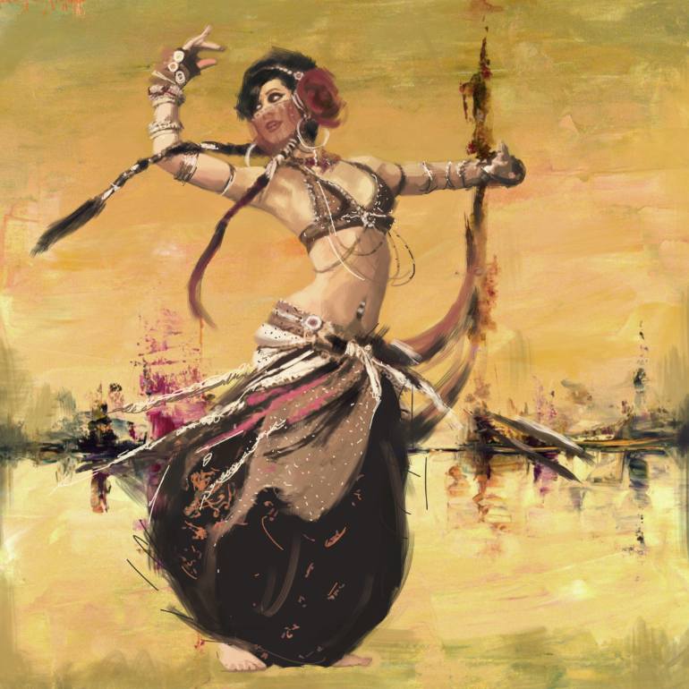 770x770 Saatchi Art Belly Dance Abstract 002 Painting By Corporate Art - Belly Dancer Painting