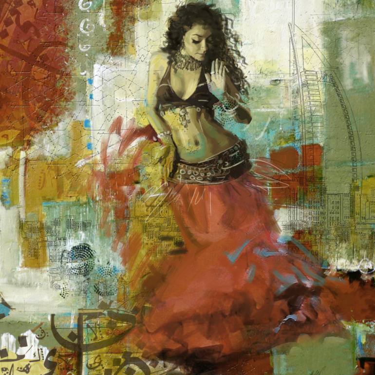 770x770 Saatchi Art Belly Dance Abstract 016 Painting By Corporate Art - Belly Dancer Painting