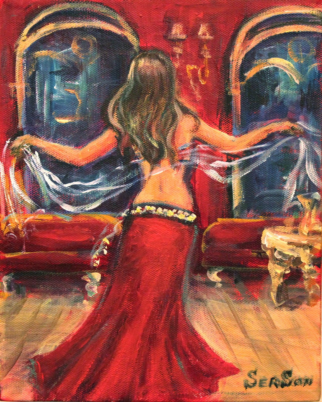 1283x1600 Serson Art Belly Dancing Painting - Belly Dancer Painting