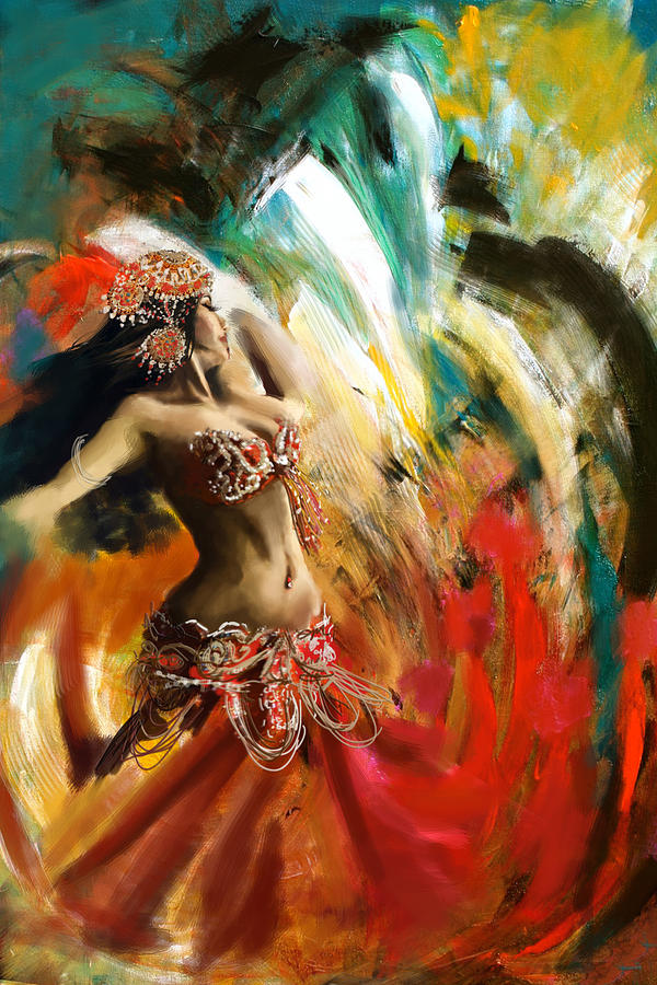 600x900 Abstract Belly Dancer 19 Painting By Corporate Art Task Force - Belly Dancer Painting