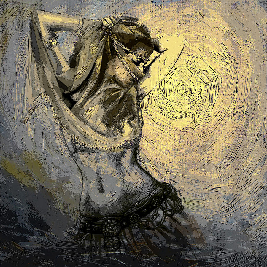 900x900 Abstract Belly Dancer 3b Painting By Corporate Art Task Force - Belly Dancer Painting