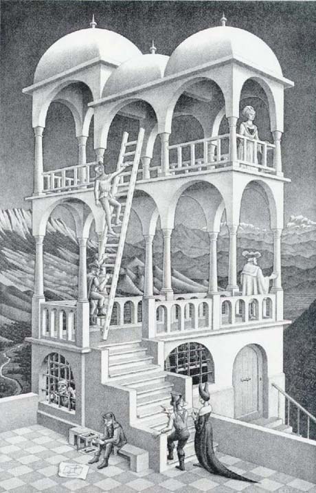 460x717 Belvedere By M.c. Escher - Belvedere Painting