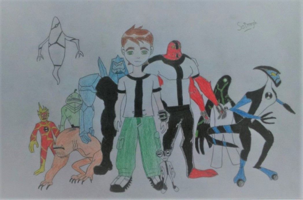 1048x693 Ben 10 Step By Step Process Steemit - Ben 10 Painting