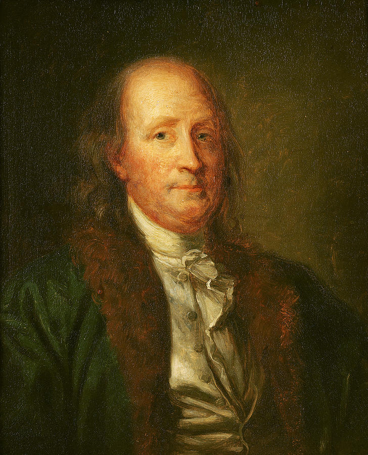 728x900 Portrait Of Benjamin Franklin Painting By George Peter Alexander Healy - Ben Franklin Painting