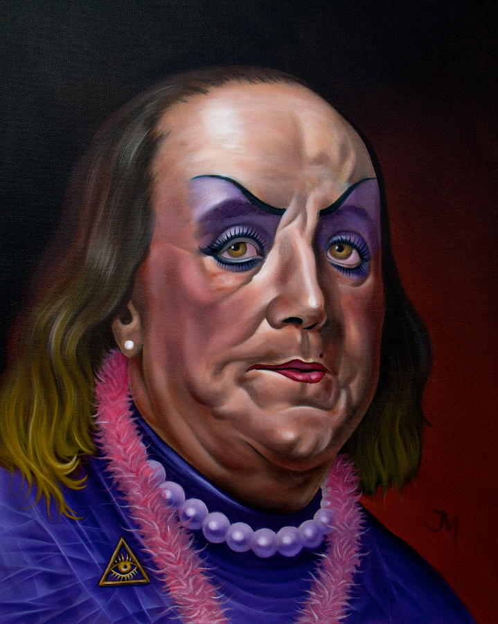 719x900 The Lost Portrait Of Benjamin Franklin Initiation Painting By - Ben Franklin Painting
