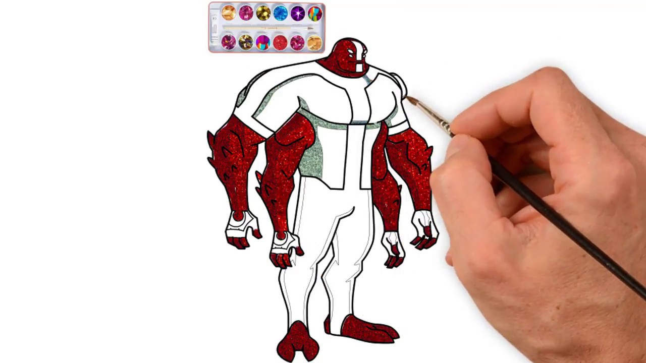 1280x720 How To Draw And Painting Cartoon Characters - Ben Ten Painting