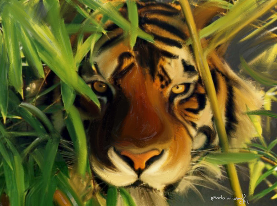 900x670 Bengali Tiger Painting By Nydia Williams - Bengal Tiger Painting