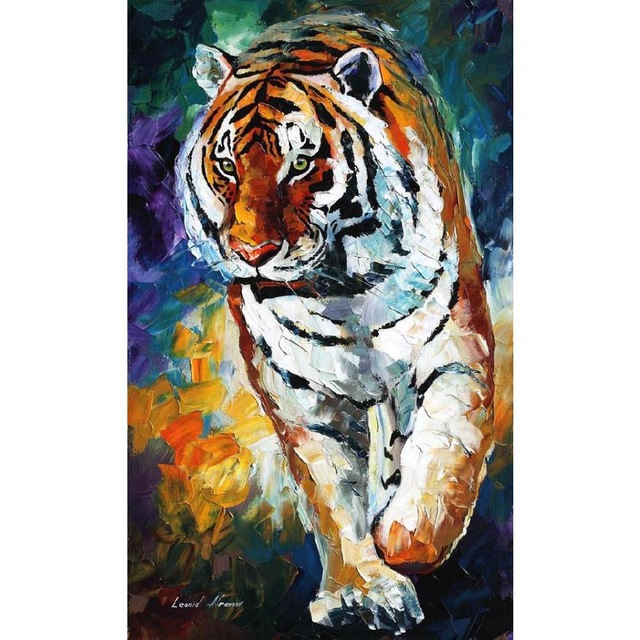 640x640 Hand Painted Animal Oil Pictures Canvas Large Wall Painting Bengal - Bengal Tiger Painting