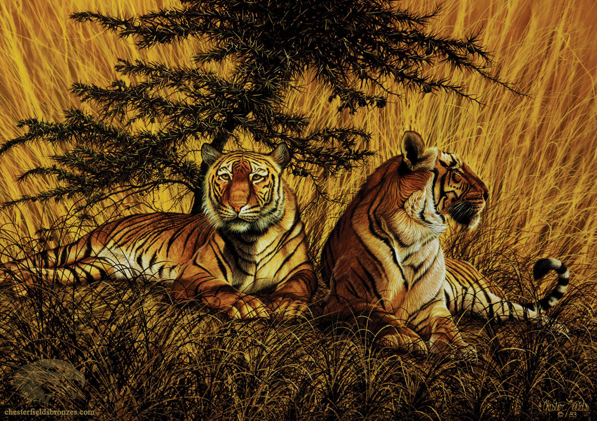 1200x846 Tiger Terrain Wildlife Art Bengal Tiger Painting - Bengal Tiger Painting