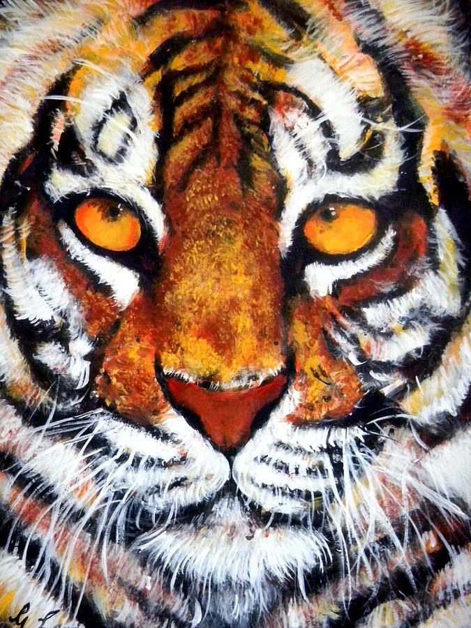 675x900 Bengal Tiger Painting By Gilbert Lam - Bengal Tiger Painting