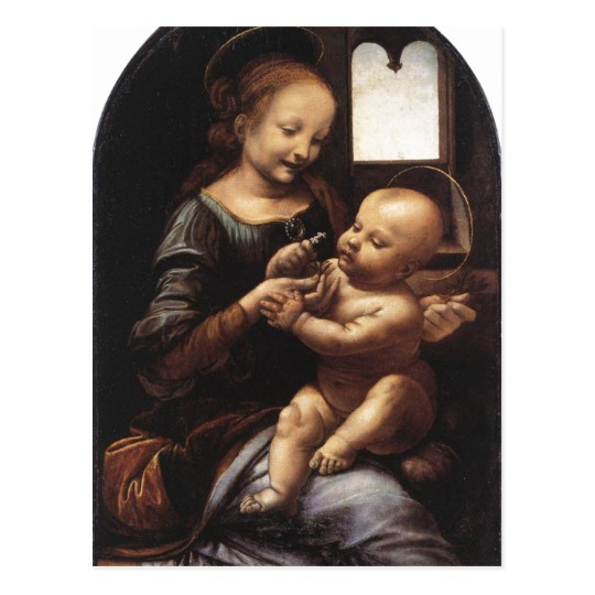 540x540 Description Benois Madonna Leonardo Da Vinci Oil O Postcard - Benois Madonna Painting